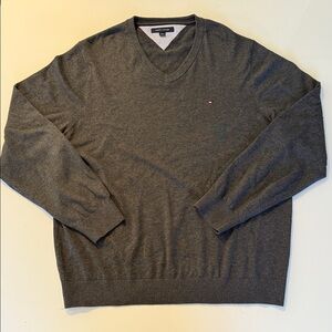 Tommy Hilfiger Men's Charcoal V-Neck Sweater Size XXL